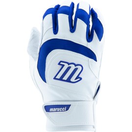 MARUCCI Signature Youth Batting Glove V4, White/Royal Blue, Youth Large