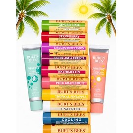 Burt's Bees Lip Balm Variety Pack -12 Count Assorted Flavors, Moisturizing Beeswax Lip Care, Natural Lip Balm Collection, Summertime Gift Set