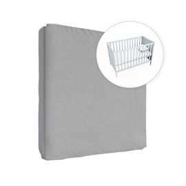 Jersey 100% Cotton Fitted Sheet for 120 x 60 cm Toddler Baby Cot Bed Mattress (Grey)