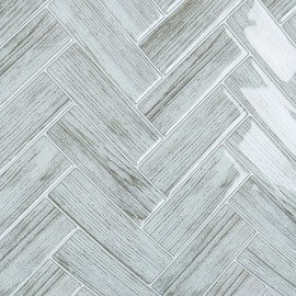 VaryPaper 20 Sheets Herringbone Peel and Stick Backsplash Tile for Kitchen Back Splash Stick on Tiles for Bathroom Waterproof Removable Self Adhesive Grey Wood Look Wall Tiles for Fireplace 12''x12''