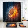 Ssddyes Shower Curtain Set 4 Pcs Bath Curtain and Rugs,