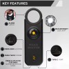 Police Magnum Personal Safety Alarm Keychain- 135dB LED Rechargeable Siren-Black