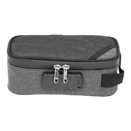 Hztyyier Smell Proof Bag with Lock, Portable Activated Carbon Odor Proof Case Container, Travel, Business Trips,Camping, Polyester (Gray)