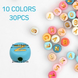 volumoon Pack of 300 Letter Beads, DIY Bracelet Letter Beads, Letter Beads A-Z Round Beads for Threading, Round Colourful Letter Beads for Bracelets, Craft Beads Set for Girls Boys