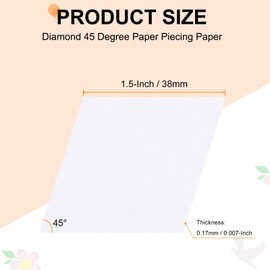 HARFINGTON 300 Count Diamond Paper Piecing for Quilting, 1.5-Inch 72 Degree Rhombus English Paper Piecing Template, Foundation Pieces Patchwork Supplies for Sewing DIY Craft