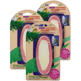 Penn-Plax Berry Flavored 2-in-1 Cuttlebone and Mineral Block Combo for Birds, 3 Pack