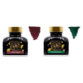 Diamine Fountain Pen Ink 80ml - 2 x Bottles - Writers Blood & Sherwood Green
