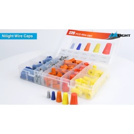 Nilight 220PCS Wire Screw Caps Terminals Kit 5 Sizes Electrical Assortment