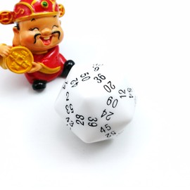 Bescon Complete Polyhedral Dice Set of 12pcs D3-D60 60 Sides and 50 Sides RPG Dice Set Opaque White D3 D4 D6 D8 D10 D% D12 D20 D24 D30 D50 D60