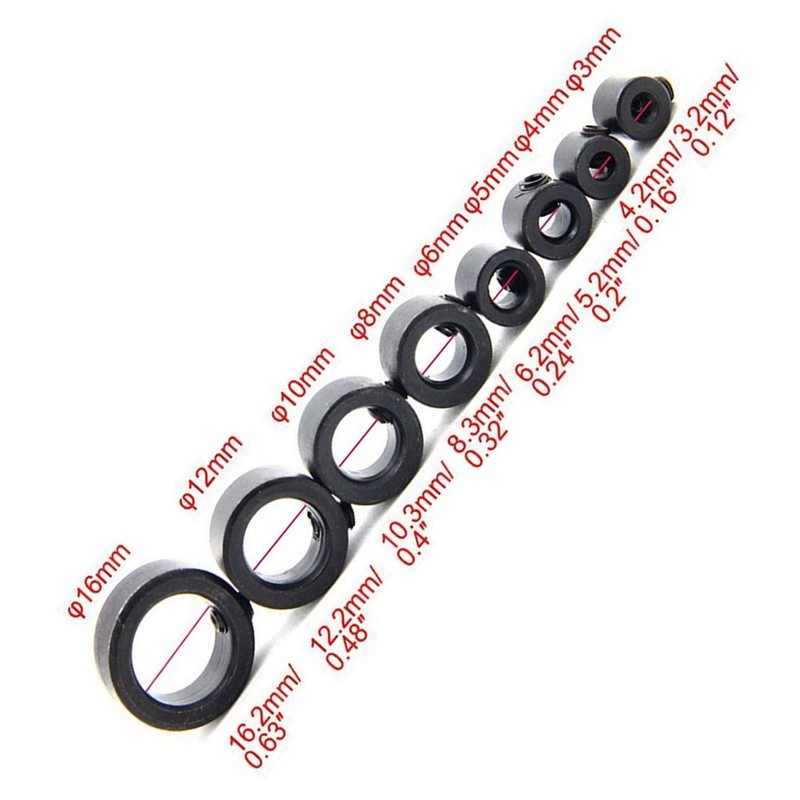 8 pcs/set Drill Stopper Drill Stop Ring 3-16mm Inner Diameter