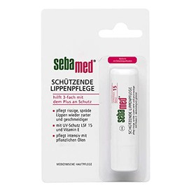 Lápiz labial protector Sebamed, nutre los labios agrietados y quebradizos y los deja suaves y tersos, con vitamina E y protección UV FPS 15, 4,8 g... 