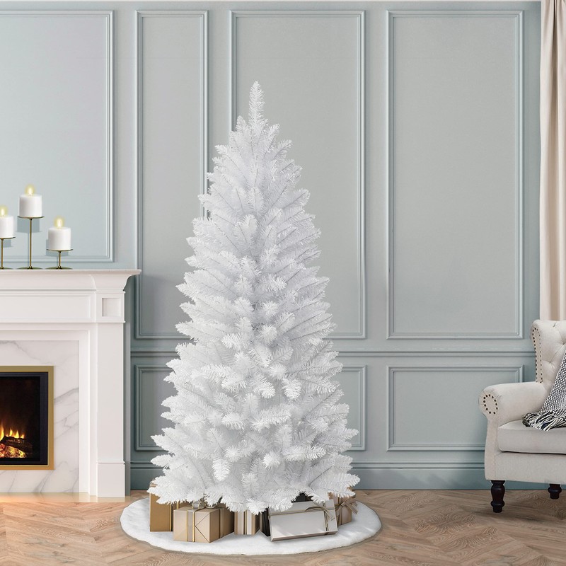 Puleo International 6 ft Unlit White Carson Aritificial Pine Tree