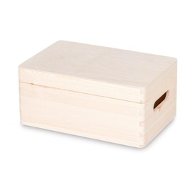 Pinus - Wooden Box with Lid, 30 x 20 x 13.5 cm, Treasure Chest, Craft Case with Hinged Closure, Wooden Box, Storage Box, Pine 315000C