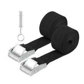 2 STK Spanngurte Kurz Zurrgurte Schwarz, 25 mm x 3.5m Spanngurte Fahrradträger, Spanngurt Befestigungsgurte, Verstellbare Spannbänder mit Ratsche für Fahrrad Motorrad Auto Gepäck Camping, mit Pfeife