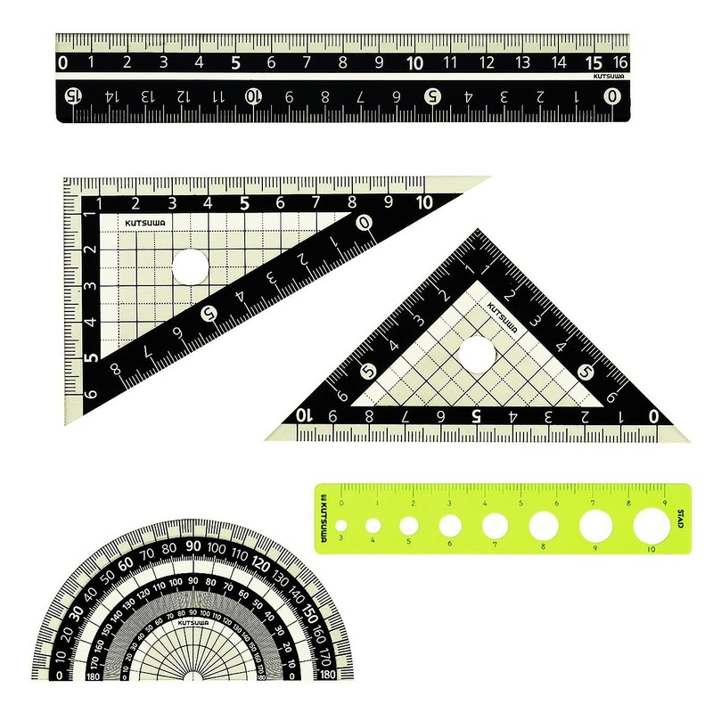 クツワ STAD 定規セット KB031 ブラック
