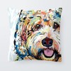 The Beach Stop Decorative Watercolour Bichon Frise Dog Scatter Cushion