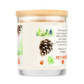 Pet House Candle Plant-Based, Clean Burning Long Lasting Scented Pet Odor Candle for Home - Evergeen Forest