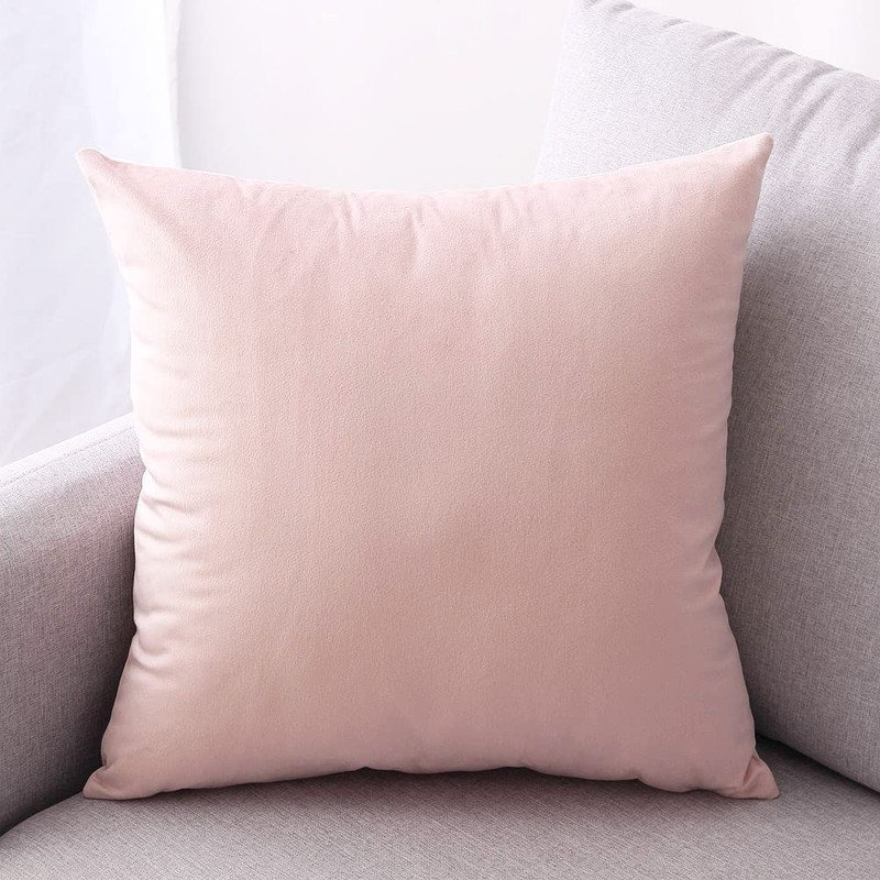 CXTAI 2x Pink Velvet Cushion Covers Decorative Square Throw Pillow