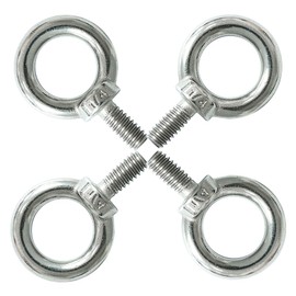NIDAYE 1/4" UNC Lifting Shoulder Eye Bolts, Marine Grade 316 Stainless Steel Threaded Nut Fastener, 4 Packs