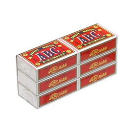 Daiichi Rinsin Industry ABC Match, Medium Type, Safety Match, Matchstick, 6 Boxes, Made in Japan, Red, Small