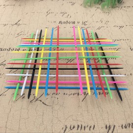 NUOBESTY 90pcs Pick up Sticks Game Toys, Plastic Mini Colorful Thin Pick Up Sticks for Kids Family Fun