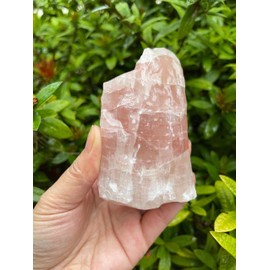 GAF TREASURES Extra Large Strawberry Calcite Rough Natural Stones, Raw Calcite Strawberry Crystals (1-2 Pounds)