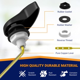 UpperHome Toilet Handle Replacement (Black Finish, Front Mount)