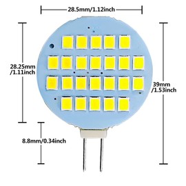 GRV G4 MR11 24-2835 SMD Interior LED Light Bulb AC/DC12V-24V Super Bright 2W Cool White Lighting for RV Boat Camper Cabinet Dome Light Pack of 6（3.0Generation）