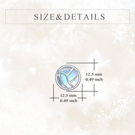 YFN Volleyball Earrings 925 Sterling Silver Volleyball Stud Earrings for Women Girls Volleyball Jewellery gifts for Volleyball Players