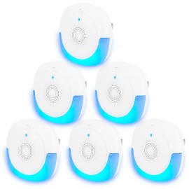 6-Packs Indoor Ultrasonic Pest Repellers Plug & Play Smart Mouse Repellent Chaser Deterrent for Home Kitchen Office & Warehousecolor: White Color