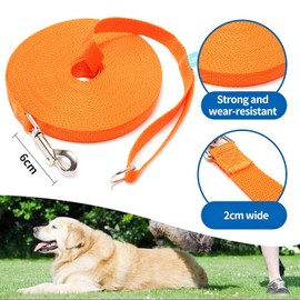 BAAPET 15/20/30/50/100 ft Long Dog Training Leash with Clickers for Small, Medium and Large Dogs or Cats (50 Feet, Orange)