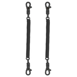 PATIKIL Retractable Coil Springs Keychain, 2 Pack Anti-lost Key Chain Holder Lanyard Cord with Plastic Lobster Clasp for Keys Wallet, Black