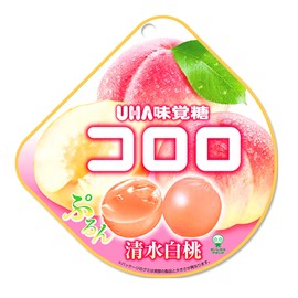 UHA Mikakuto Kororo Shimizu White Peach, 1.4 oz (40 g) x 6 Bags