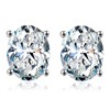 Oval Stud Earrings Men Studs Silver Stud Fake Diamond Earrings