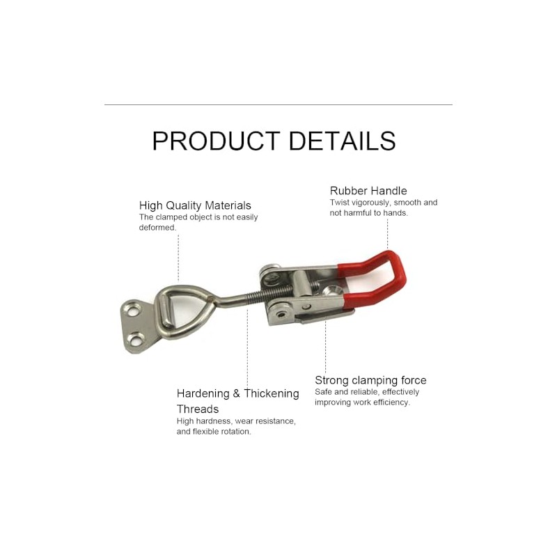 2PCS Adjustable Toggle Clamp, 122mm Toggle Catch Latch, Stainless Steel