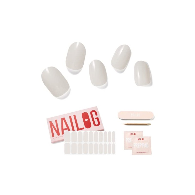 NAILOG Tiras de uñas de gel semicuradas, 20 tiras de