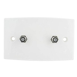 Dual F-Type Wall Plate Wallplate for TV Antenna Aerial Lead Cable Socket Outlet