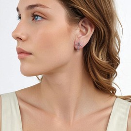 Stylish Cross Earrings for Women Men Dainty S925 Sterling Silver Cross Stud Earring Hypoallergenic Lightweight Design Minimalist Simple Small Earrings Religious Jewelry for Her