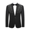 Cloudstyle Men's Wedding Sequin Wing Stage Clothes Premium Suit Jacket