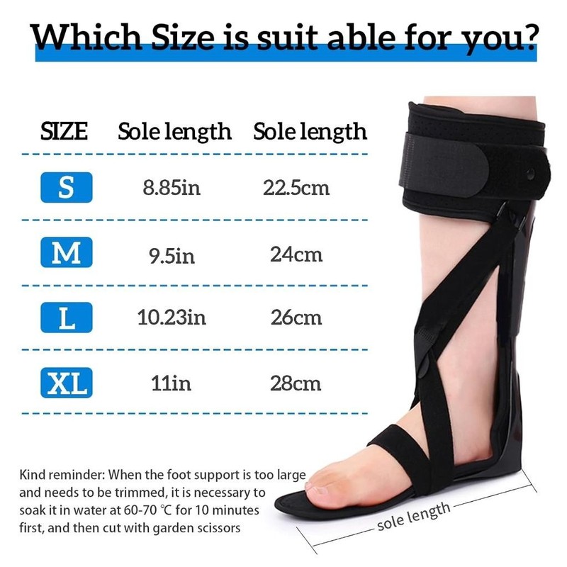 Tairibousy Medical AFO Foot Drop Support Stabilizer (Right - Large)