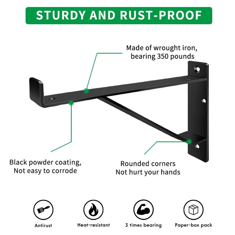 Heavy Duty Shelf Brackets 16 inch, Industrial Wall Brackets with
