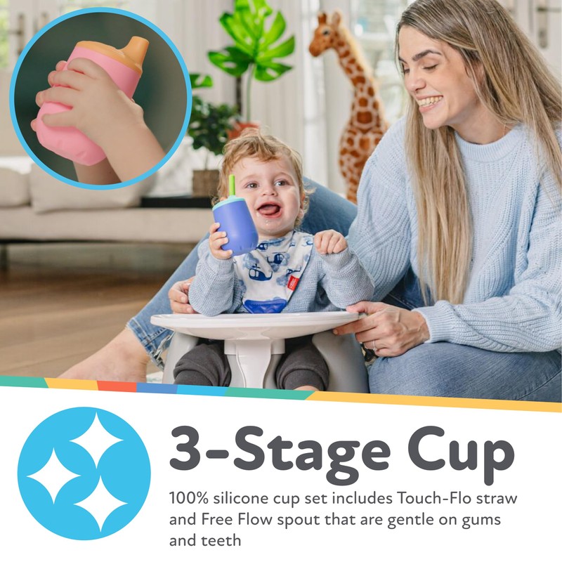 Nuby First Training Cup Set - Silicone Tumbler with Spout
