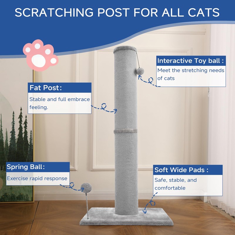 Cat Scratching Post Carpet Scratching Post 40" for Indoor Cats,