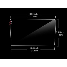 lekudo 1 PCS Car 8.81" x 8.46" x 5.11" Central Control Double Hole HD Touch Sensitive Display Tempered Film, Trapezoidal Waterproof Navigation Tempered Glass Scratch Resistant Film (Transparent)