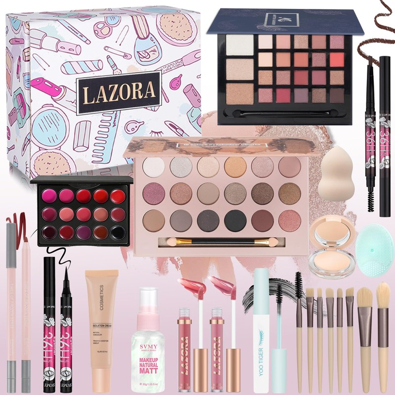 LAZORA- Kit de maquillaje todo en uno Contiene una amplia