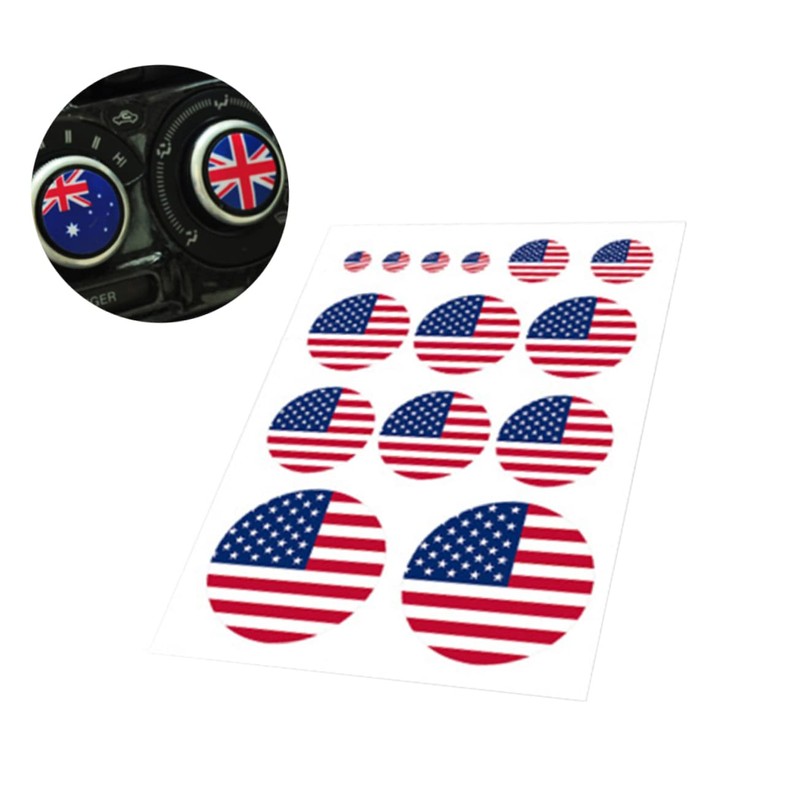 Outanaya United States Sticker Set Round Vinyl Car Stickers Sturdy