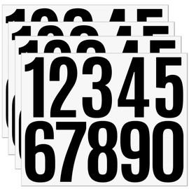4 Sheets Large Mailbox Numbers Stickers 3inch Letter and Numbers Stickers Waterproof Letters ffor Crafts Outdoor Sign Wall Mailbox Windows Doors Poster Board, Homes, Businesses, Address Numbers Black