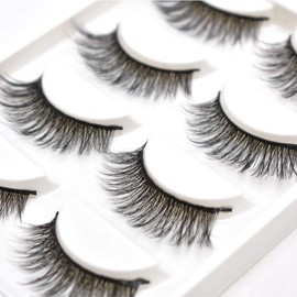 SINGA HAIR 3D Faux Mink Eyelashes Natural Thick Long Makeup False Eye Lashes Extensions Black Shade (NO.8010)
