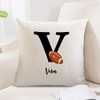 Football Monogram Letter V Pillow Cover Initials Letter Throw Pillow