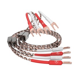 Tertullus VS903 High-End OFC Flat Full Copper Speaker Cable High Purity 99.999% 17 AWG (1.0 mm²) HiFi Dynamic Speaker Cable Stranded (Double Strand) (Spade to Banana 2.5 m)